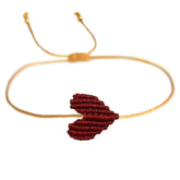 Bracelet burgundy heart